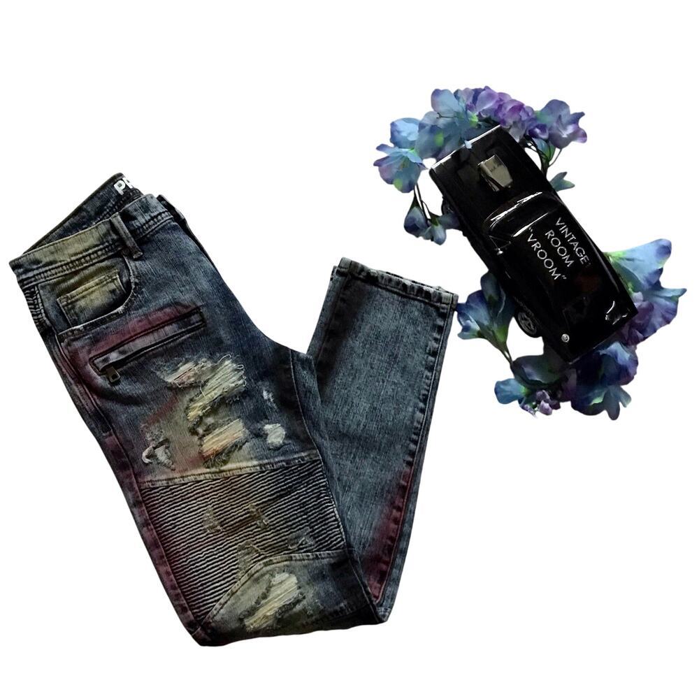 Preme NWOT Medium Wash Distressed Skinny Jeans Men 32